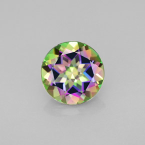 Topázio místico multicolorido natural 2,18ct, corte redondo, VVS
