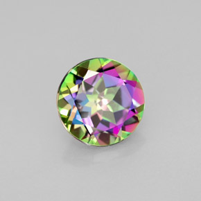 Topázio místico multicolorido natural 2,18ct, corte redondo, VVS
