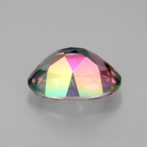 Topázio místico multicolorido natural 2,12ct, corte oval, VVS-VS