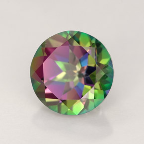 Topázio místico multicolorido natural 2,53ct, corte redondo, VVS-VS