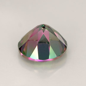 Topázio místico multicolorido natural 2,53ct, corte redondo, VVS-VS