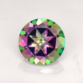 Topázio Místico Multicolorido Natural 2.22ct, Corte Redondo, VVS-VS