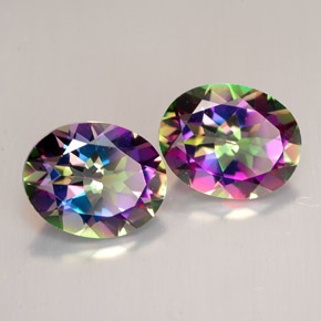 Pedras preciosas de topázio místico multicolorido natural de  ct, corte oval, VVS