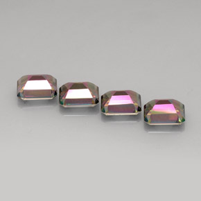 Pedras preciosas de topázio místico multicolorido natural de  ct, corte esmeralda, VVS-VS
