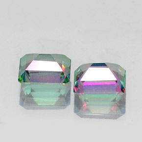 Pedras preciosas de topázio místico multicolorido natural de  ct, corte esmeralda, VVS-VS