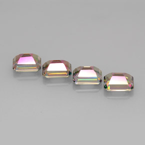 Pedras preciosas de topázio místico multicolorido natural de  ct, corte esmeralda, VVS-VS