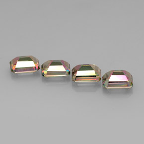 Pedras preciosas de topázio místico multicolorido natural de  ct, corte esmeralda, VVS-VS