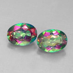 Pedras preciosas de topázio místico multicolorido natural de  ct, corte oval, VS