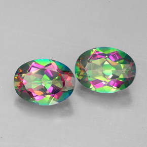 Pedras preciosas de topázio místico multicolorido natural de  ct, corte oval, VS