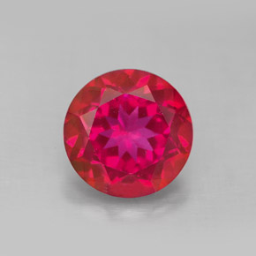 Topázio místico vermelho natural 4,51ct, corte redondo, VS