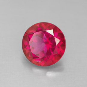 Topázio místico vermelho natural 4,51ct, corte redondo, VS
