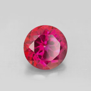 Topázio místico vermelho natural 4,50ct, corte redondo, VS