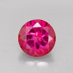 Topázio místico vermelho natural 4,76ct, corte redondo, VS
