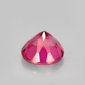 Topázio místico vermelho natural 4,76ct, corte redondo, VS