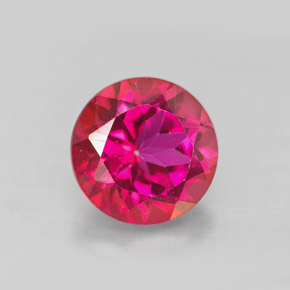 Topázio místico vermelho natural 4,81ct, corte redondo, VS