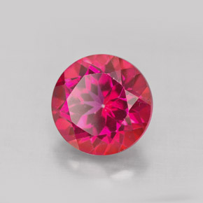 Topázio místico vermelho natural 4,81ct, corte redondo, VS