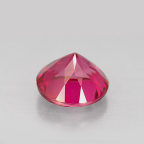 Topázio místico vermelho natural 4,81ct, corte redondo, VS
