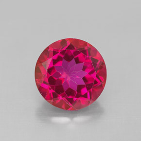 Topázio místico vermelho natural 4,50ct, corte redondo, VS
