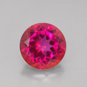 Topázio místico vermelho natural 4,60ct, corte redondo, VS