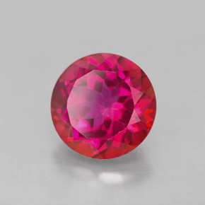 Topázio místico vermelho natural 4,60ct, corte redondo, VS