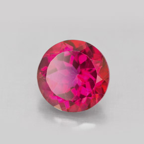Topázio místico vermelho natural 4,72ct, corte redondo, VS