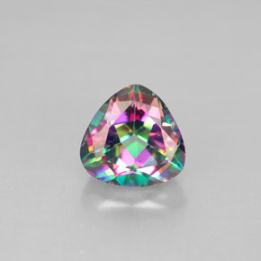 Topázio místico multicolorido natural 1,62ct, trillion, VS