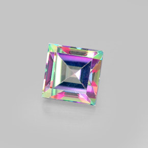 Topázio místico multicolorido natural 2,32ct, quadrado, VS