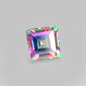 Topázio místico multicolorido natural 2,32ct, quadrado, VS