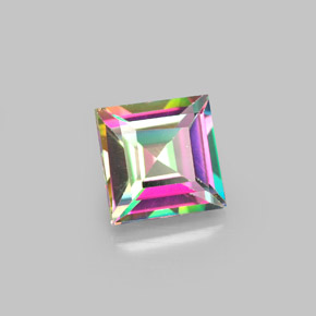 Topázio místico multicolorido natural 2,13ct, quadrado, VS