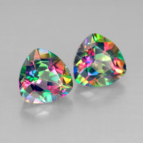 Pedras preciosas de topázio místico multicolorido natural de  ct, trillion, VVS-VS