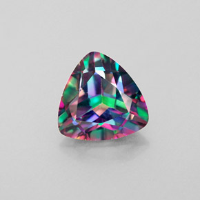 Topázio místico multicolorido natural 2,06ct, trillion, VS