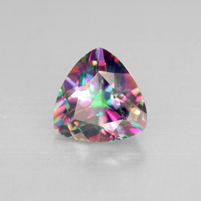 Topázio místico multicolorido natural 2,19ct, trillion, VS