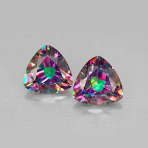 Pedras preciosas de topázio místico multicolorido natural de  ct, trillion, VVS-VS