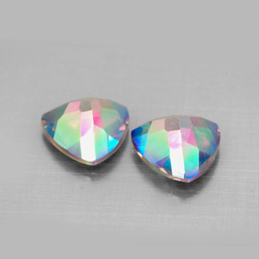 Pedras preciosas de topázio místico multicolorido natural de  ct, trillion, VVS-VS