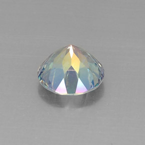 Topázio místico multicolorido natural 4,67ct, corte redondo, VS