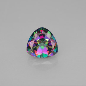 Topázio místico multicolorido natural 1,71ct, trillion, VVS