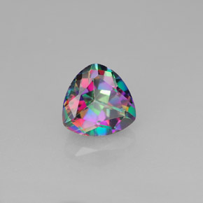 Topázio místico multicolorido natural 1,71ct, trillion, VVS