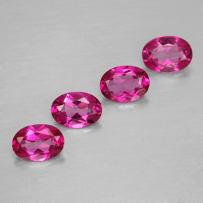 Pedras preciosas de topázio místico vermelho natural de  ct, corte oval, VVS