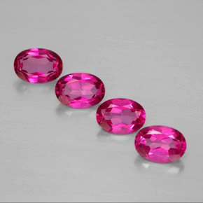 Pedras preciosas de topázio místico vermelho natural de  ct, corte oval, VVS