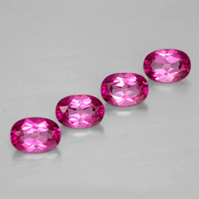 Pedras preciosas de topázio místico vermelho natural de  ct, corte oval, VVS