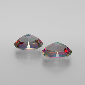 Pedras preciosas de topázio místico multicolorido natural de  ct, corte oval, VVS-VS