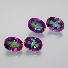 Pedras preciosas de topázio místico multicolorido natural de  ct, corte oval, VVS-VS