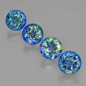 Pedras preciosas de Topázio Místico Multicolorido natural de  ct, Corte Redondo, VVS-VS