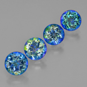 Pedras preciosas de Topázio Místico Multicolorido natural de  ct, Corte Redondo, VVS-VS