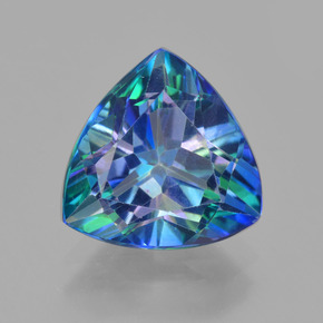 Topázio místico multicolorido natural 4,74ct, trillion, VVS-VS