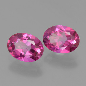 Pedras preciosas de topázio místico rosa natural de 2,86 ct, corte oval, VS