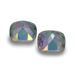 Pedras preciosas de topázio místico multicolorido natural de  ct, almofada cortada, VVS-VS