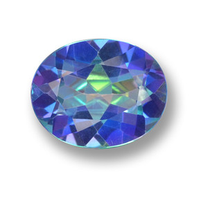 Topázio místico multicolorido natural 2,85ct, corte oval, VVS-VS