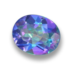 Topázio místico multicolorido natural 2,85ct, corte oval, VVS-VS
