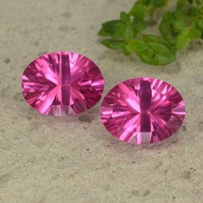 Pedras preciosas de Topázio Místico Rosa escuro natural de 4.41 ct, Corte Oval, VS